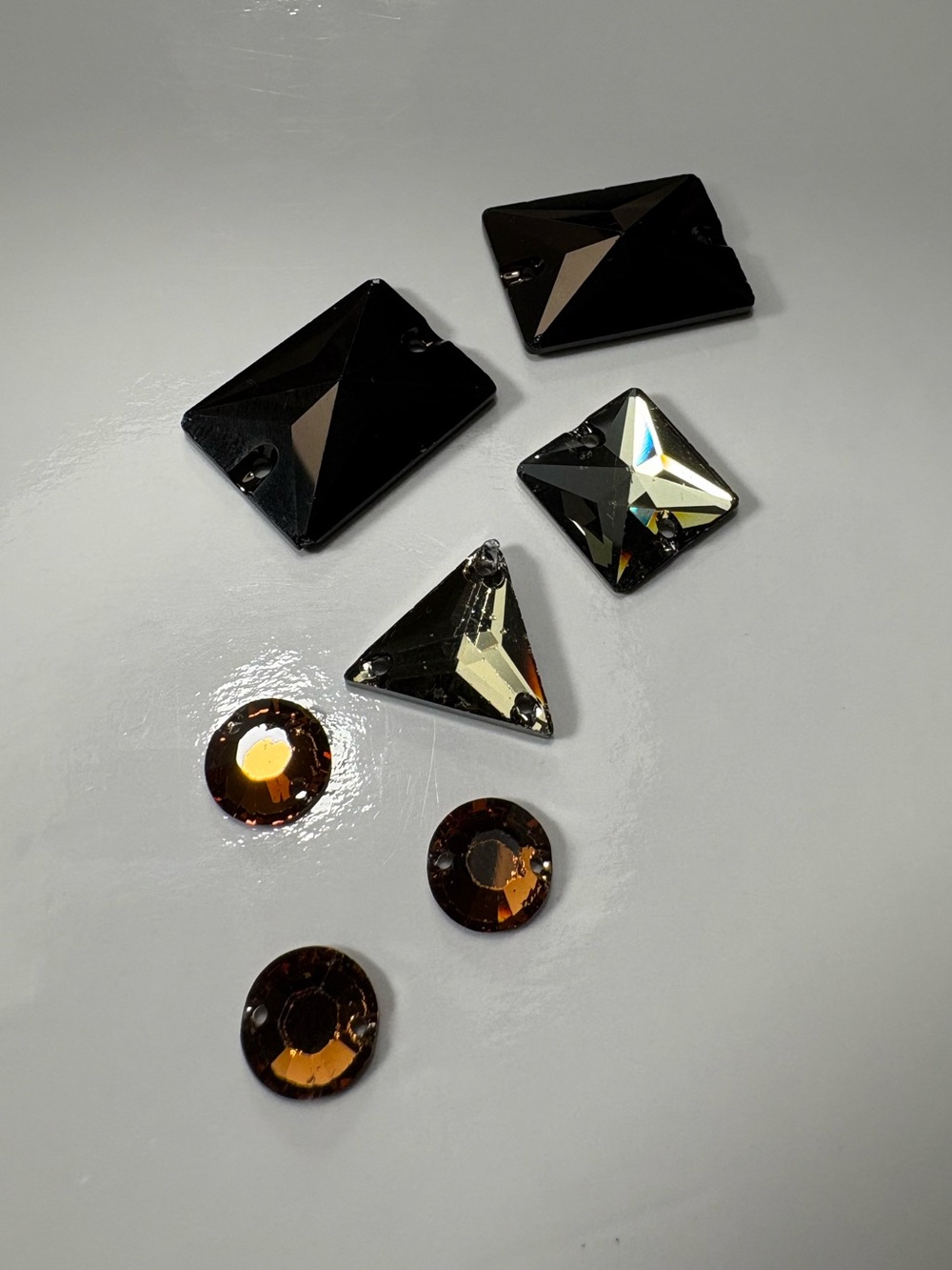 Vintage Swarovski Sew On Crystals Flat-back Faceted Rhinestone Gemstone Jewels